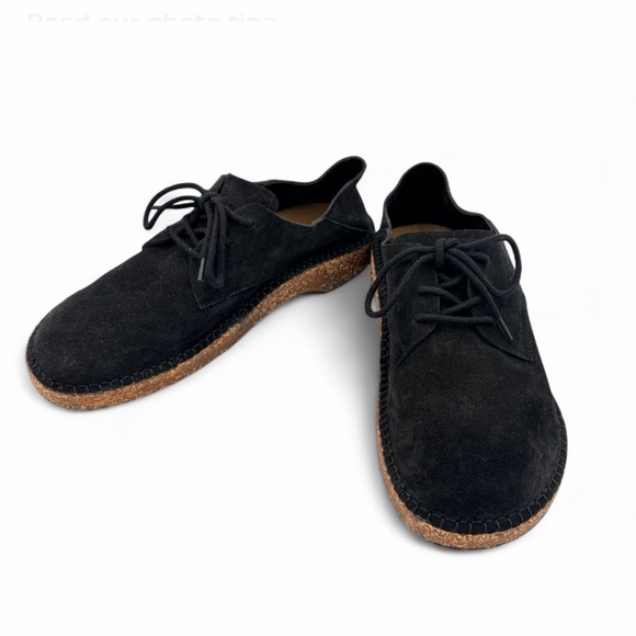 Birkenstock Shoes - Birkenstock Gary Black Suede Oxford Comfort Shoes EU 40 Women 9 Men 7 Cork Boho